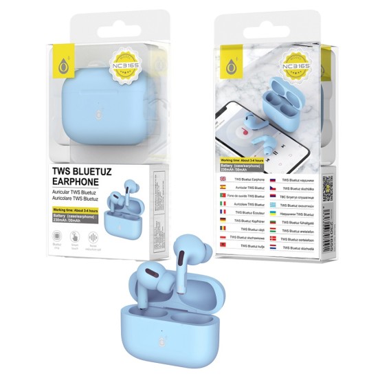AURICULARES BLUETOOTH ONEPLUS TWS NC3165 AZ COM ESTOJO DE CARREGAMENTO DE 230 MAH AZUL AURICULARES BLUETOOTH ONEPLUS TWS NC3165 AZ COM ESTOJO DE CARREGAMENTO DE 230 MAH AZUL
